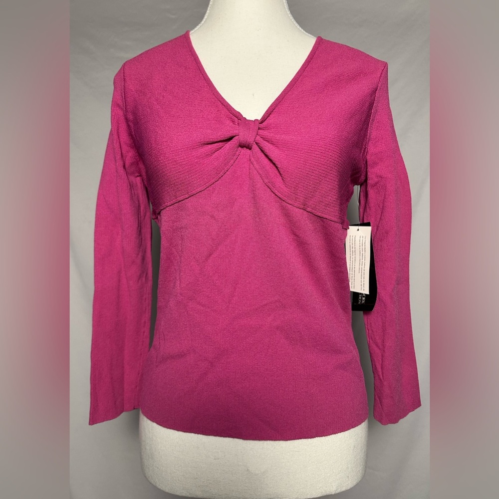 NWT JONES NEW YORK Pink Y2K Preppy Knot 3/4 Length Sleeve Size S